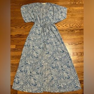Blue Paisley Kaftan / Pool Cover Up